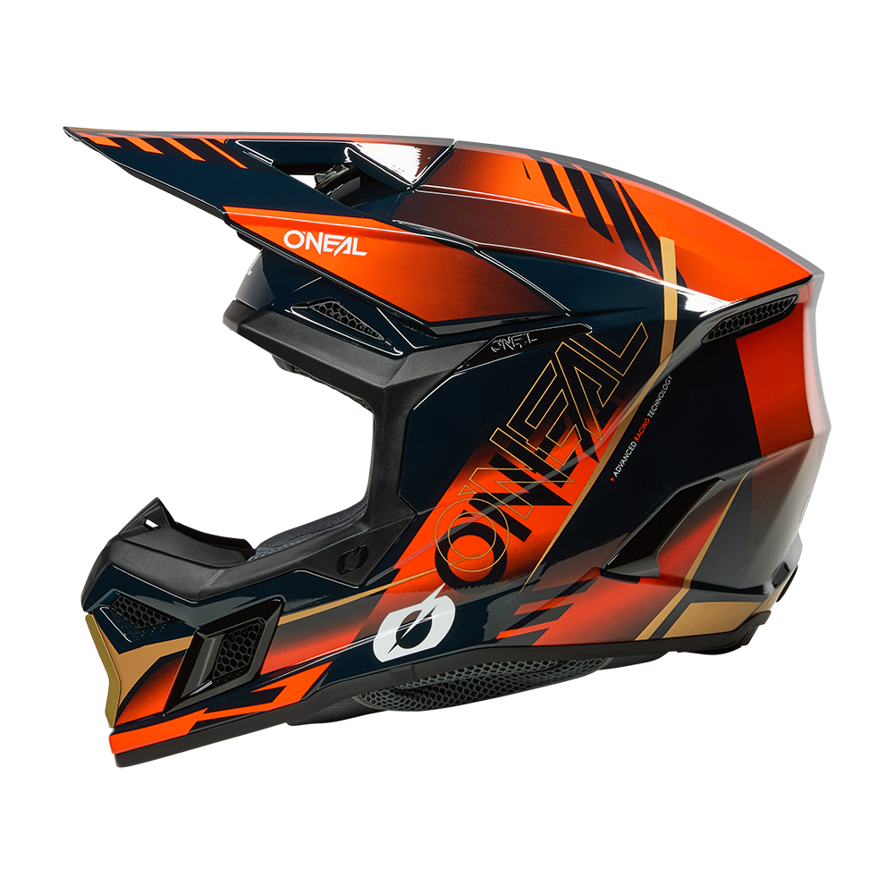 Мотокрос каска O'NEAL 3SERIES HAZE BLUE/ORANGE/GOLD V.26