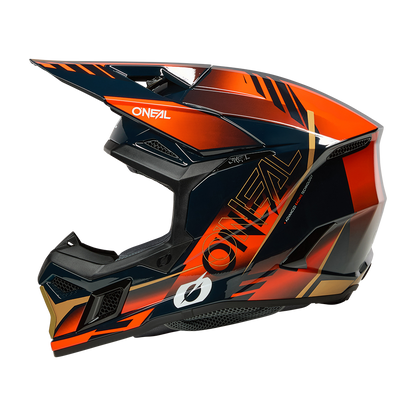 Мотокрос каска O'NEAL 3SERIES HAZE BLUE/ORANGE/GOLD V.26