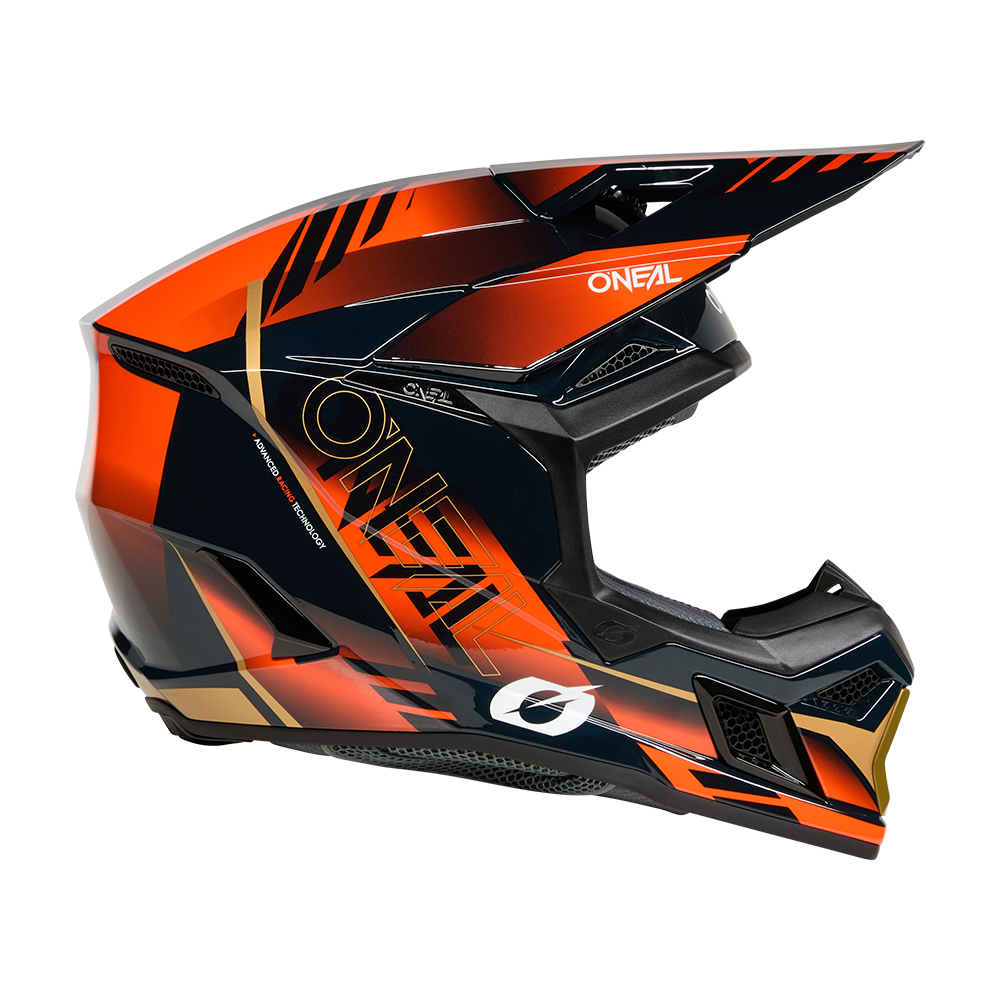 Мотокрос каска O'NEAL 3SERIES HAZE BLUE/ORANGE/GOLD V.26
