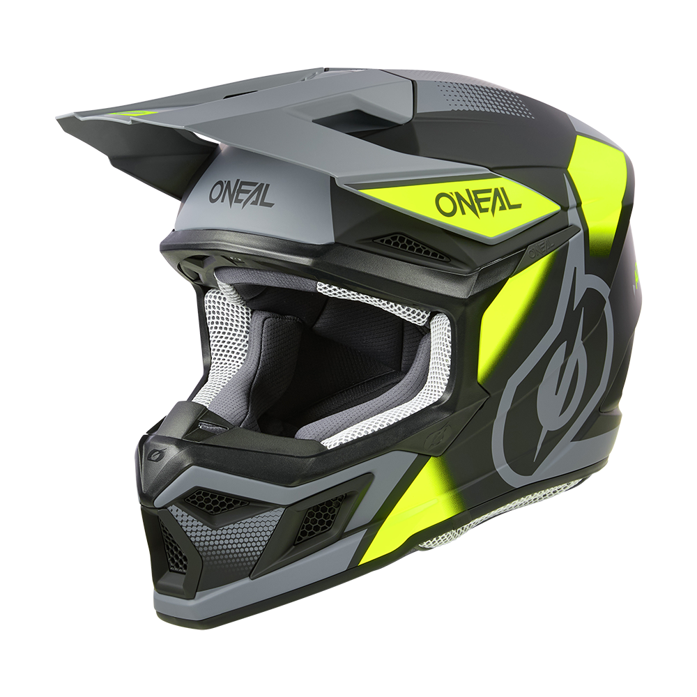 Мотокрос каска O'NEAL 3SERIES VISION BLACK/NEON YELLOW/GRAY V.24