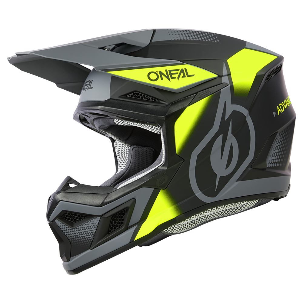 Мотокрос каска O'NEAL 3SERIES VISION BLACK/NEON YELLOW/GRAY V.24