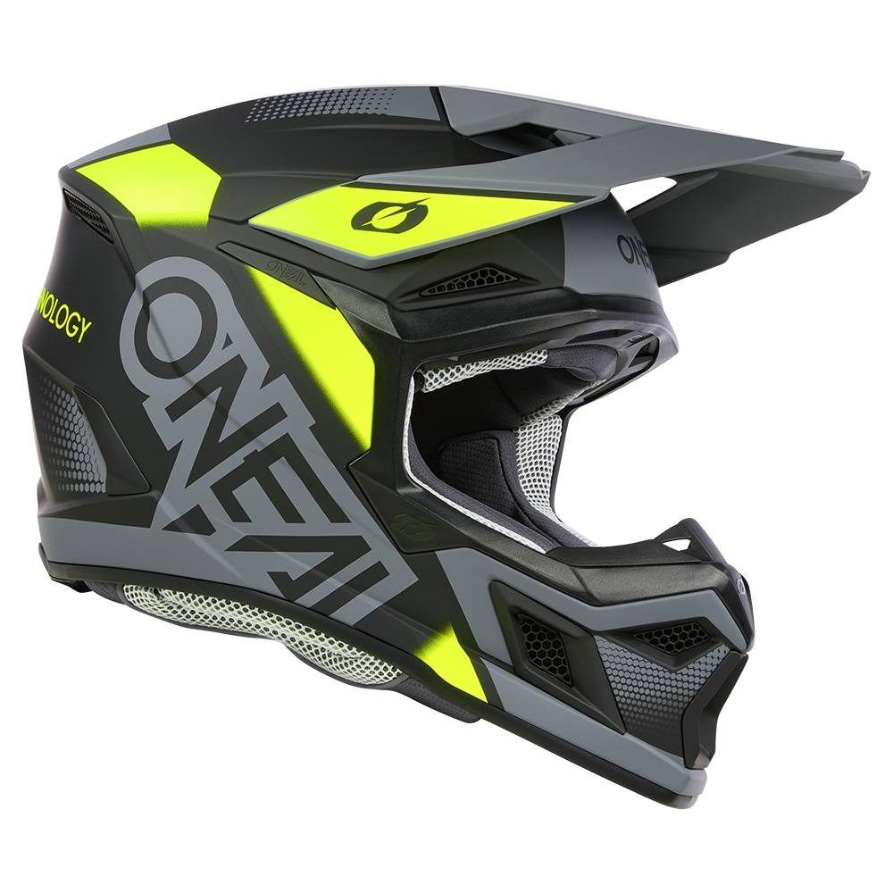 Мотокрос каска O'NEAL 3SERIES VISION BLACK/NEON YELLOW/GRAY V.24