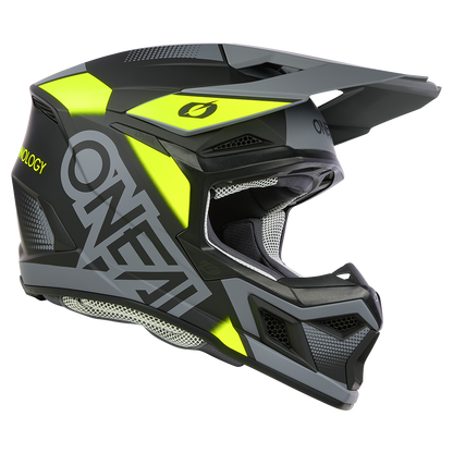 Мотокрос каска O'NEAL 3SERIES VISION BLACK/NEON YELLOW/GRAY V.24