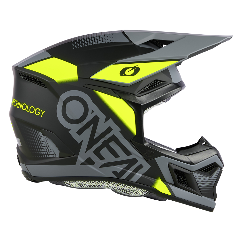 Мотокрос каска O'NEAL 3SERIES VISION BLACK/NEON YELLOW/GRAY V.24