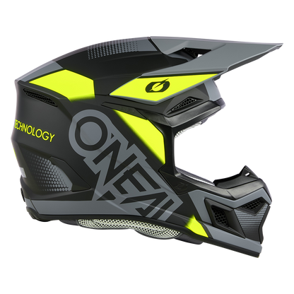 Мотокрос каска O'NEAL 3SERIES VISION BLACK/NEON YELLOW/GRAY V.24