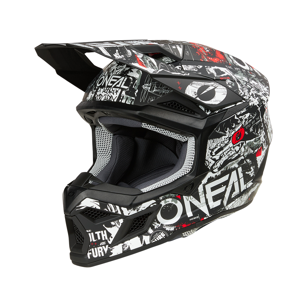 Мотокрос каска O'NEAL 3SERIES ATTACK BLACK/WHITE V.25
