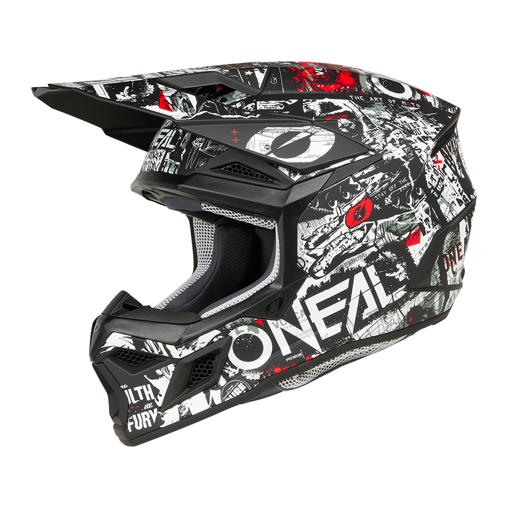 Мотокрос каска O'NEAL 3SERIES ATTACK BLACK/WHITE V.25
