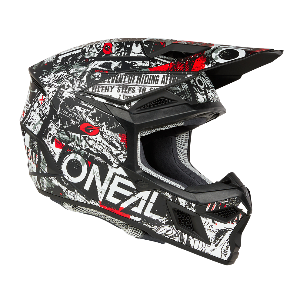 Мотокрос каска O'NEAL 3SERIES ATTACK BLACK/WHITE V.25