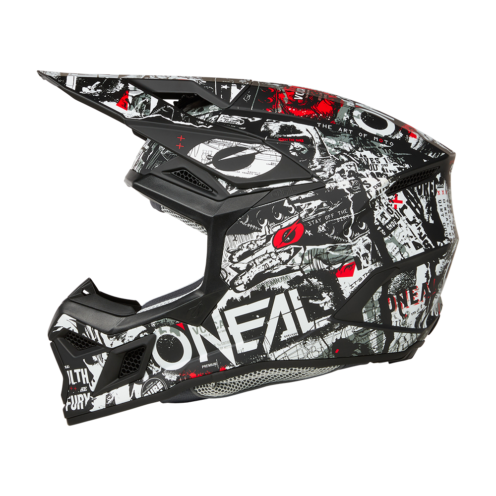 Мотокрос каска O'NEAL 3SERIES ATTACK BLACK/WHITE V.25