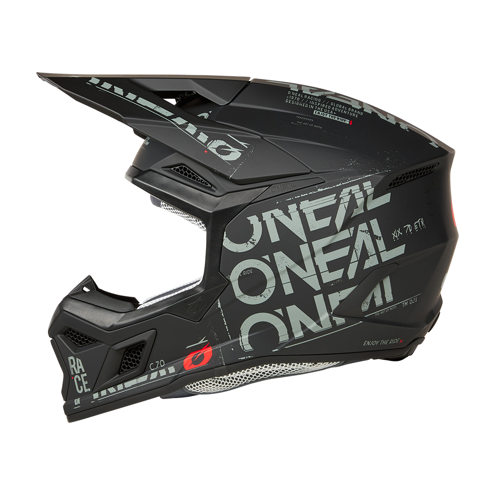 Мотокрос каска O'NEAL 3SERIES STATIC BLACK/GRAY V.25
