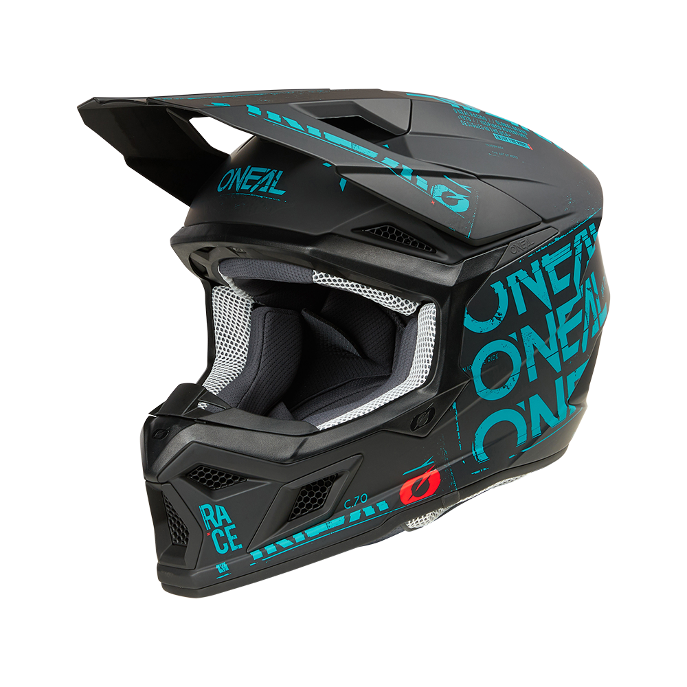 Мотокрос каска O'NEAL 3SERIES STATIC BLACK/TEAL V.25