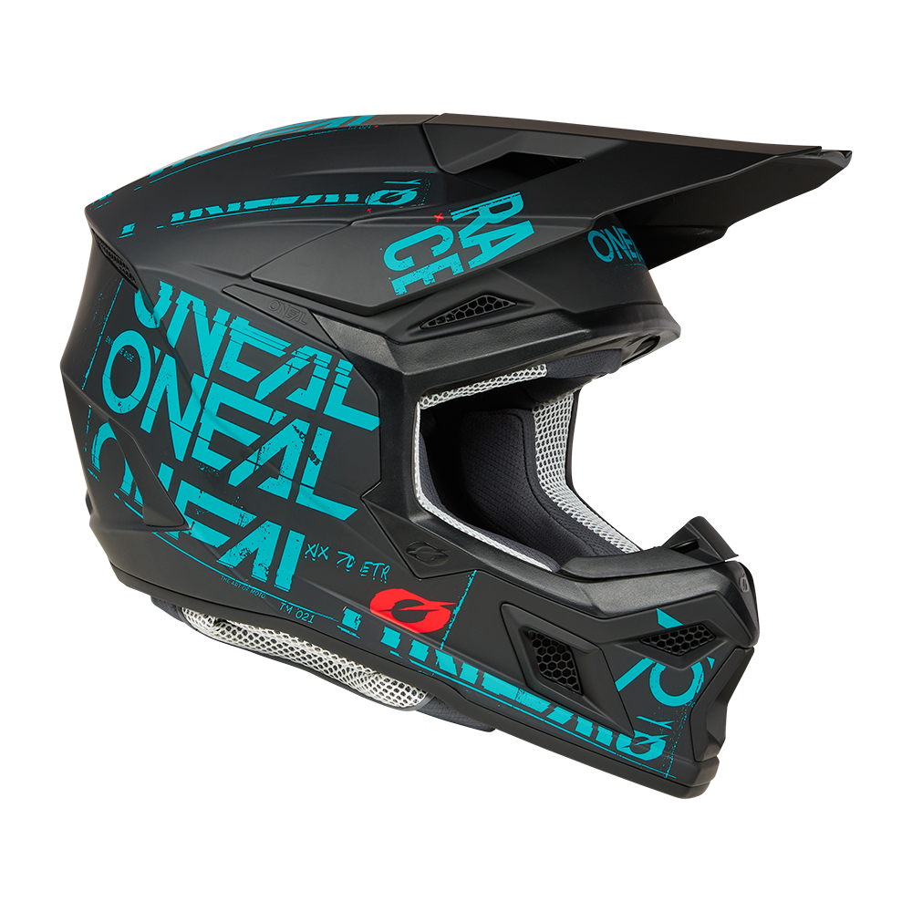 Мотокрос каска O'NEAL 3SERIES STATIC BLACK/TEAL V.25
