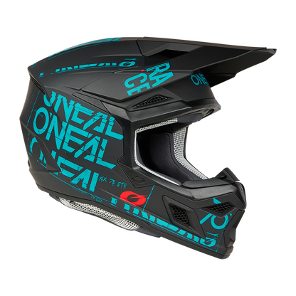 Мотокрос каска O'NEAL 3SERIES STATIC BLACK/TEAL V.25