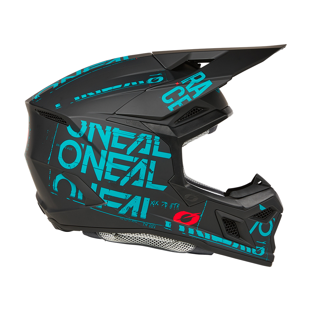 Мотокрос каска O'NEAL 3SERIES STATIC BLACK/TEAL V.25