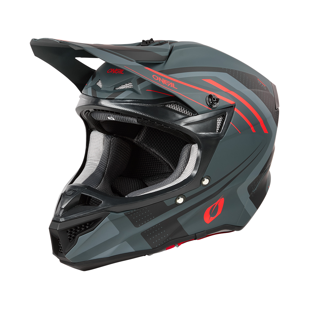 Мотокрос каска 5SERIES POLYACRYLITE SPIKE GRAY/RED V.25