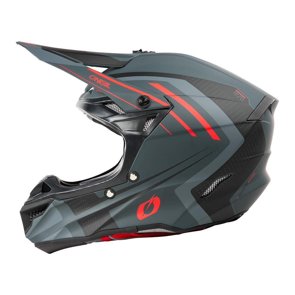 Мотокрос каска 5SERIES POLYACRYLITE SPIKE GRAY/RED V.25