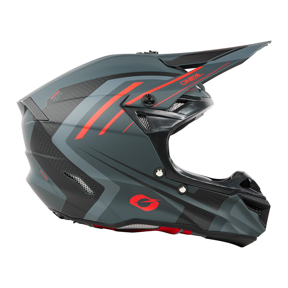 Мотокрос каска 5SERIES POLYACRYLITE SPIKE GRAY/RED V.25