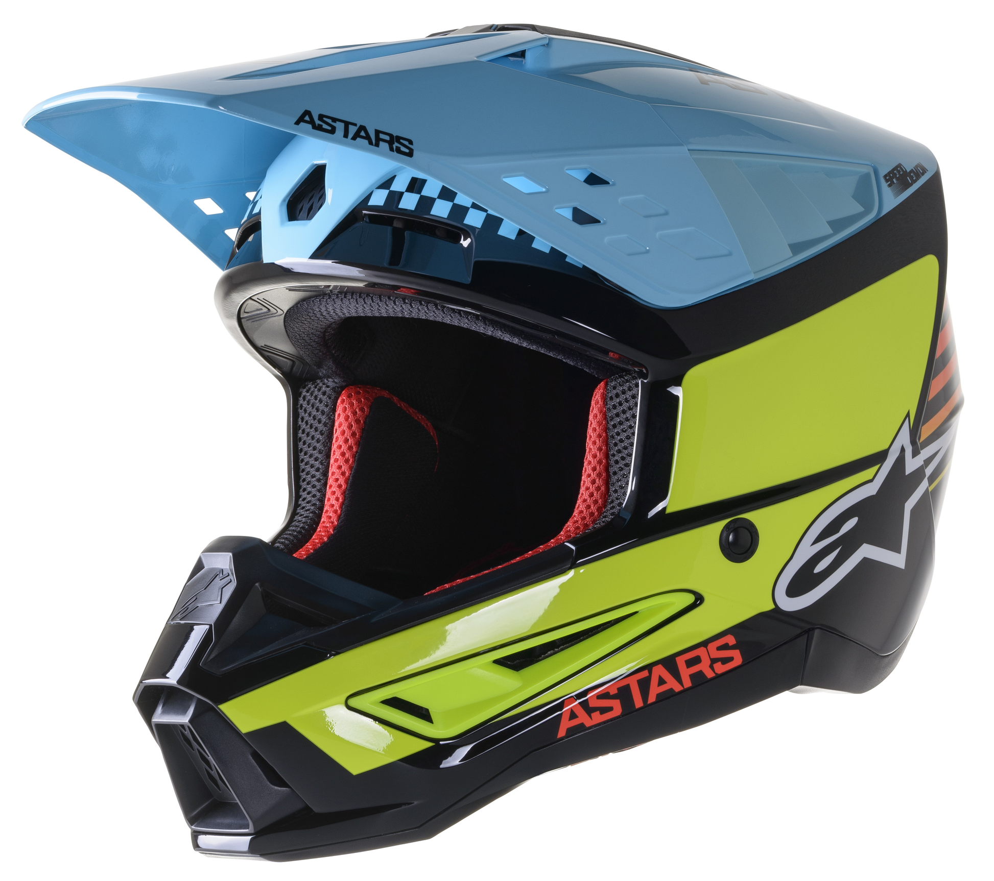 Мотокрос каска ALPINESTARS SM5 SPEED BLACK/YELLOW/BLUE