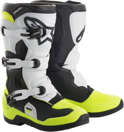 Детски мотокрос ботуши Alpinestars TECH 3S BLACK/WHITE/FLOYELLOW