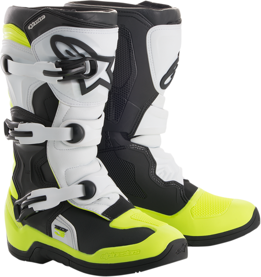 Детски мотокрос ботуши Alpinestars TECH 3S BLACK/WHITE/FLOYELLOW