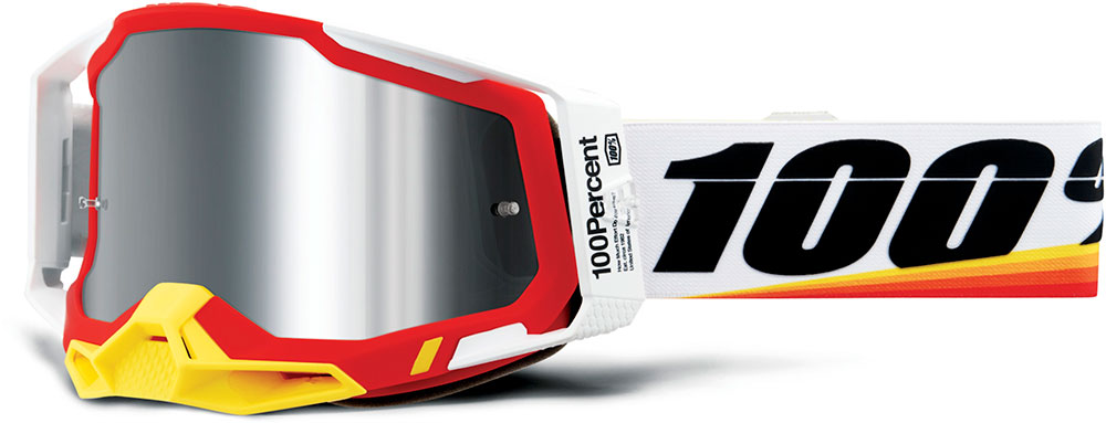 Мотокрос очила 100% RACECRAFT2 ARSHAM RED - MIRROR SILVER