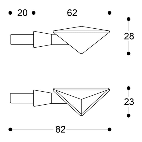 LED мото мигачи BARRACUDA Z-LED B-LUX BLACK