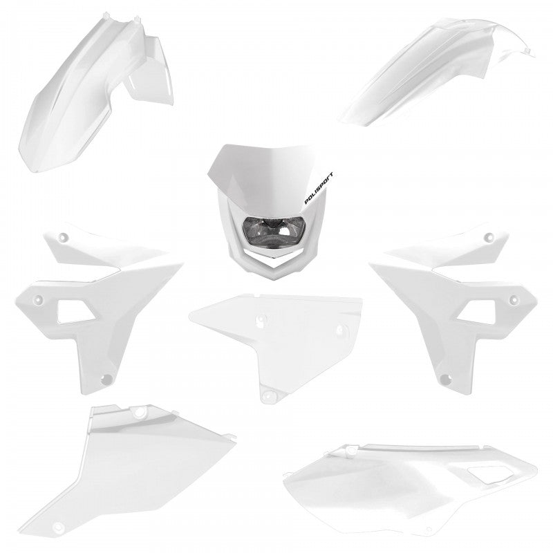 Комплект рестайлинг пластмаси + фар POLISPORT Restyling Kit Suzuki DR-Z400 (2000-24) White