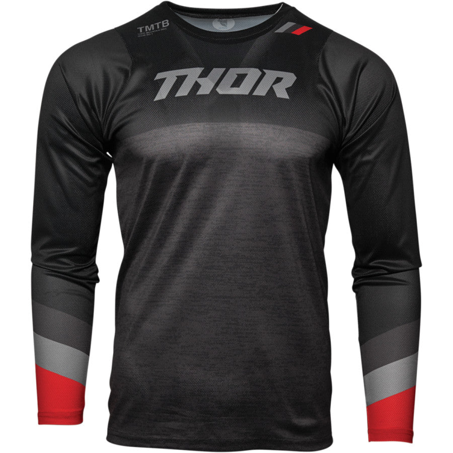 Вело джърси THOR ASSIST LONG SLEEVE BLACK/RED