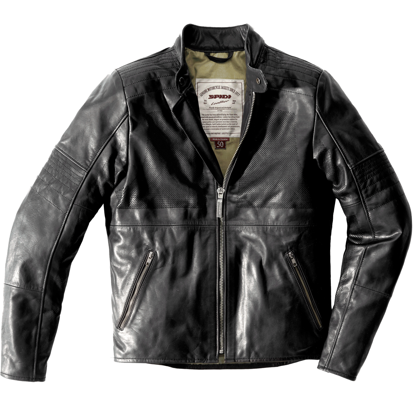 Кожено яке за мотор SPIDI GARAGE PERFORATED BLACK