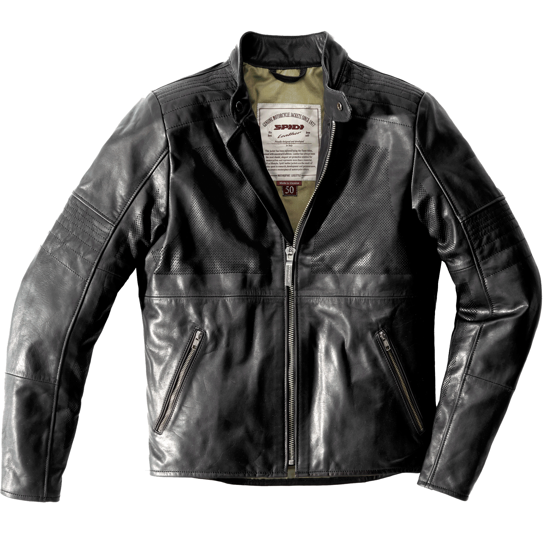 Кожено яке за мотор SPIDI GARAGE PERFORATED BLACK