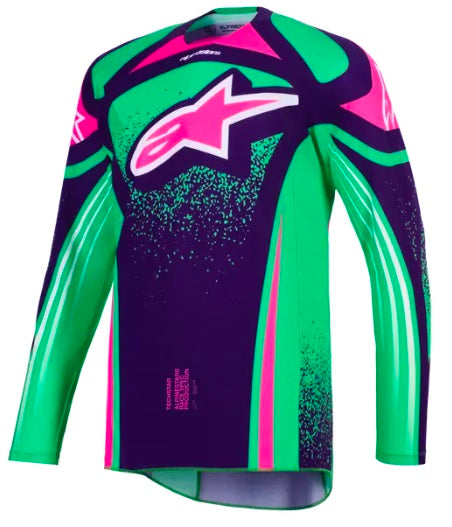 Мотокрос джърси Alpinestars TECHSTAR NOMUR PURPLE/GREEN/PINK