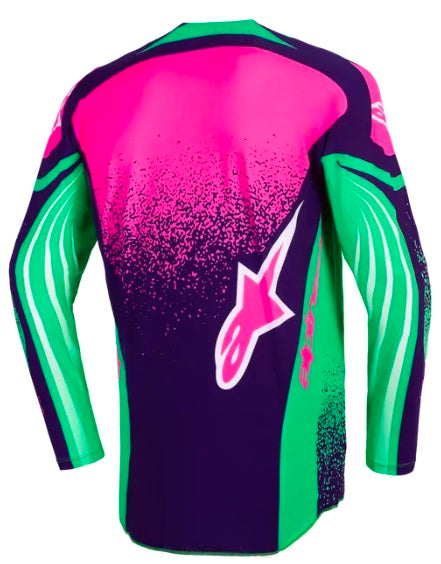 Мотокрос джърси Alpinestars TECHSTAR NOMUR PURPLE/GREEN/PINK