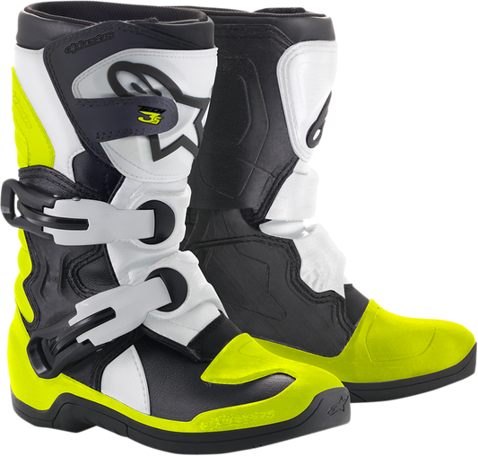 Детски мотокрос ботуши Alpinestars TECH 3S KIDS BLACK/WHITE/FLUOYELLOW