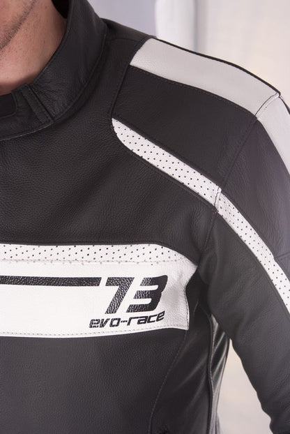 Кожено яке за мотор A-PRO SBK WHITE