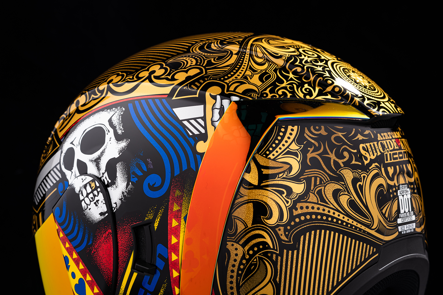 Каска ICON AIRFORM SUICIDE KING GOLD