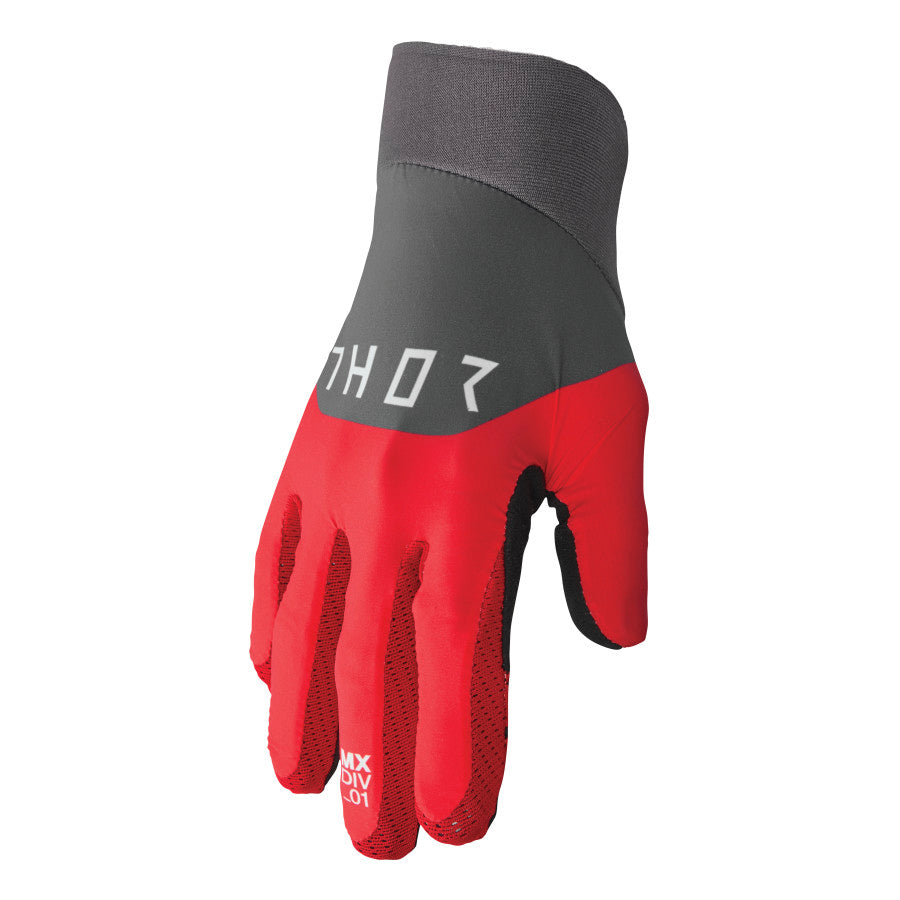 Мотокрос ръкавици THOR AGILE RIVAL RED/CHARCOAL
