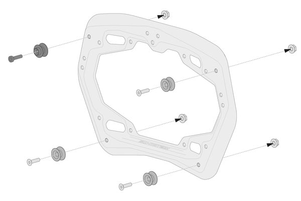 Монтажен комплект странични куфари SW-MOTECH Adapter for PRO Side Carrier