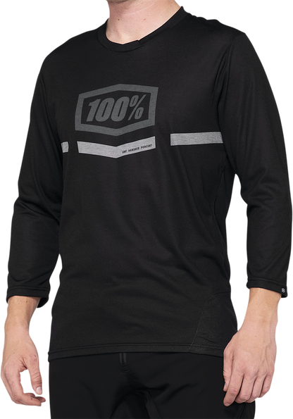Вело джърси 100% AIRMATIC 3/4 SLEEVE BLACK