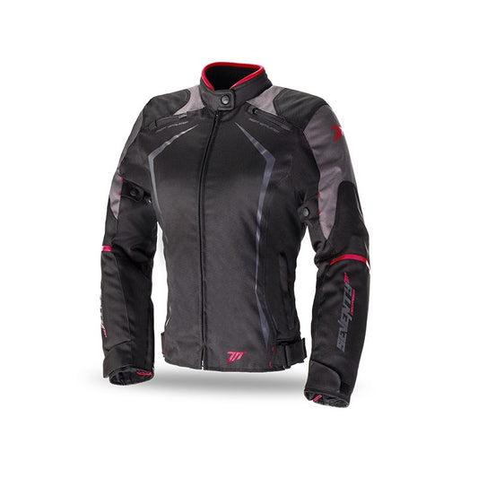 Дамско текстилно мото яке SEVENTY SD-JR49 BLACK/RED