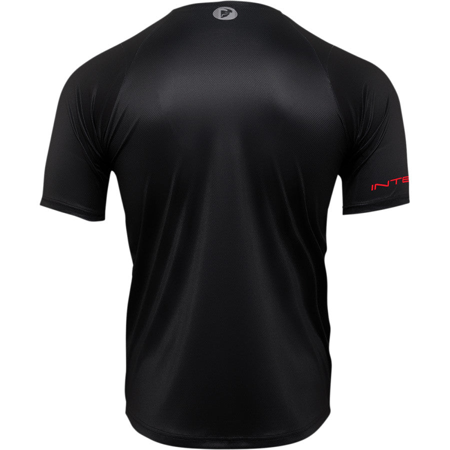 Вело джърси THOR INTENSE ASSIST CHEX SHORT SLEEVE BLACK/GRAY