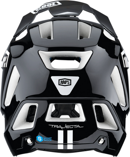 Вело каска 100% TRAJECTA FULL BLACK/WHITE GLOSS