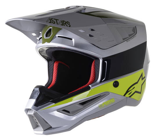 Мотокрос каска ALPINESTARS SM5 BOND SILVER/YELLOW/GREEN