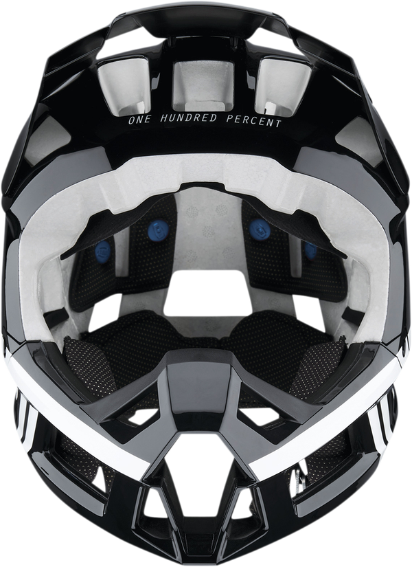 Вело каска 100% TRAJECTA FULL BLACK/WHITE GLOSS
