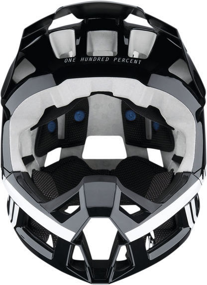 Вело каска 100% TRAJECTA FULL BLACK/WHITE GLOSS