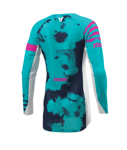 Дамско мотокрос джърси THOR LAUNCHMODE BLEACH WHITE/AQUA