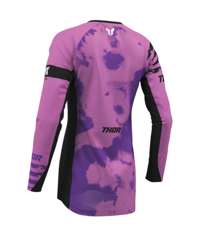 Дамско мотокрос джърси THOR LAUNCHMODE BLEACH BLACK/ORCHID