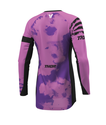Дамско мотокрос джърси THOR LAUNCHMODE BLEACH BLACK/ORCHID