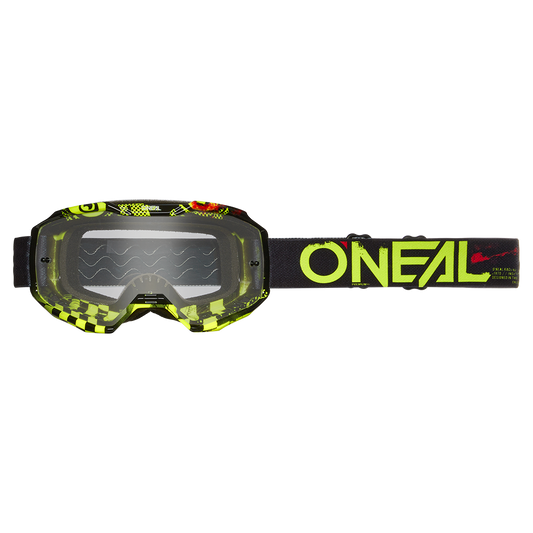 Мотокрос очила O'NEAL B-10 ATTACK BLACK/NEON YELLOW - CLEAR V.24