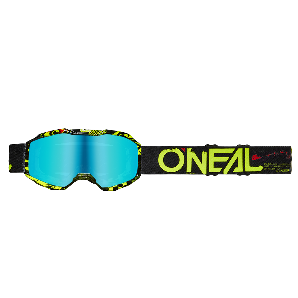 Детски крос очила O'NEAL B-10 ATTACK BLACK/NEON YELLOW - RADIUM BLUE V.24