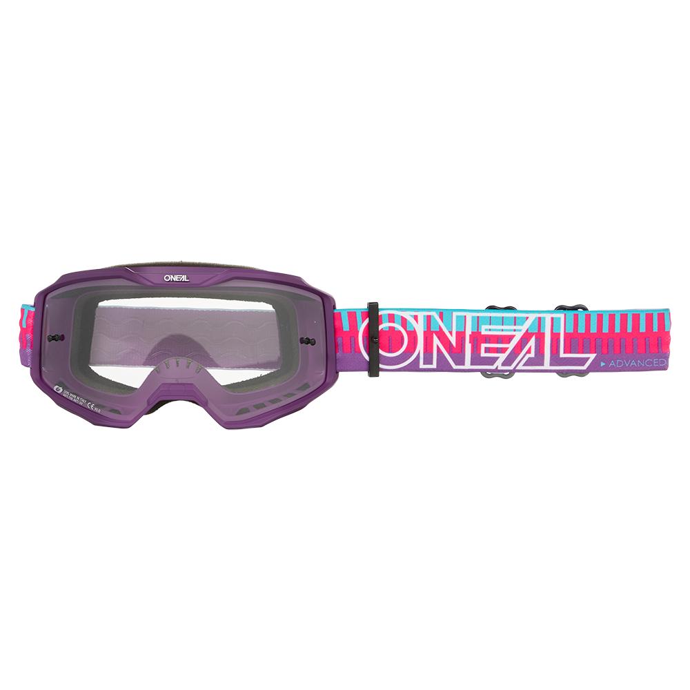 Мотокрос очила O'NEAL B-10 STRIPED PINK/PURPLE - CLEAR V.26
